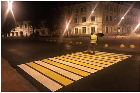 В зоне ЮНЕСКО нанесли термопластик Линия